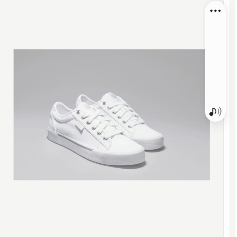 K SWISS White / Gull.Gray Canvas Sneaker - Sz 8 New w/ Box